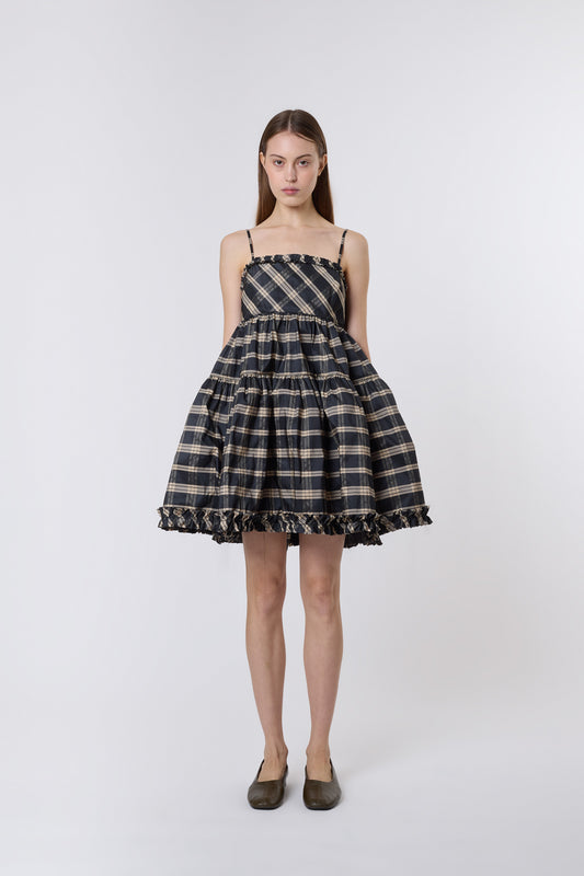 Eloise Dress in Tartan Taffeta