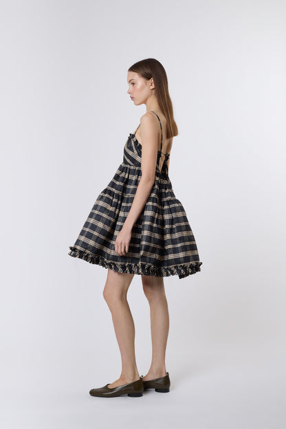 Eloise Dress in Tartan Taffeta