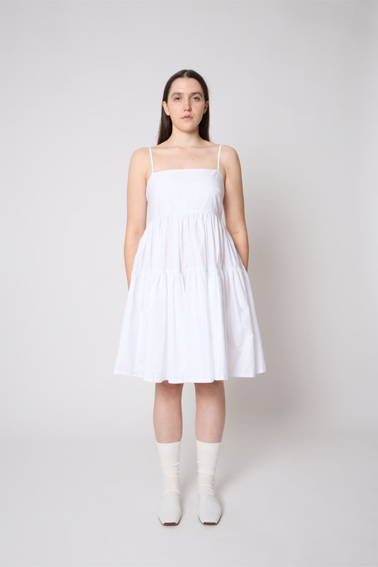 Eloise Dress in White Cotton