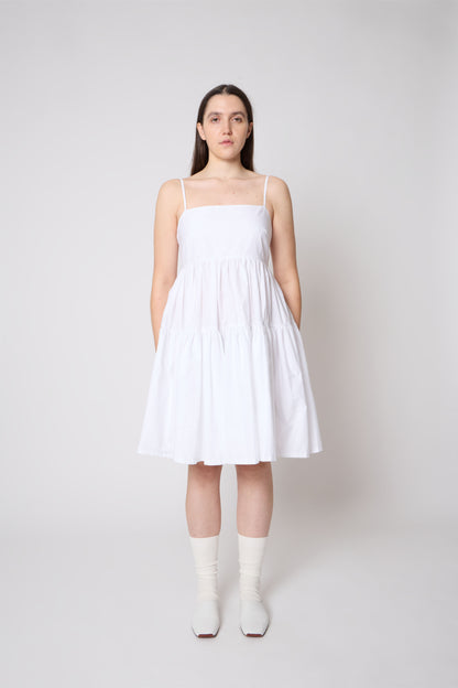 Eloise Dress in White Cotton