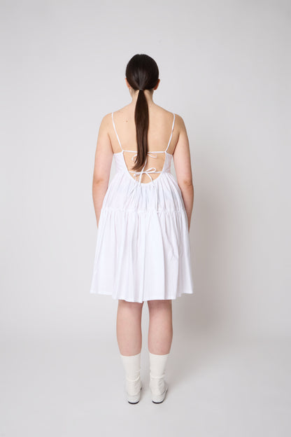 Eloise Dress in White Cotton