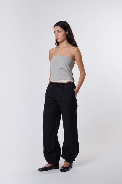 Emile Trousers in Black Nylon
