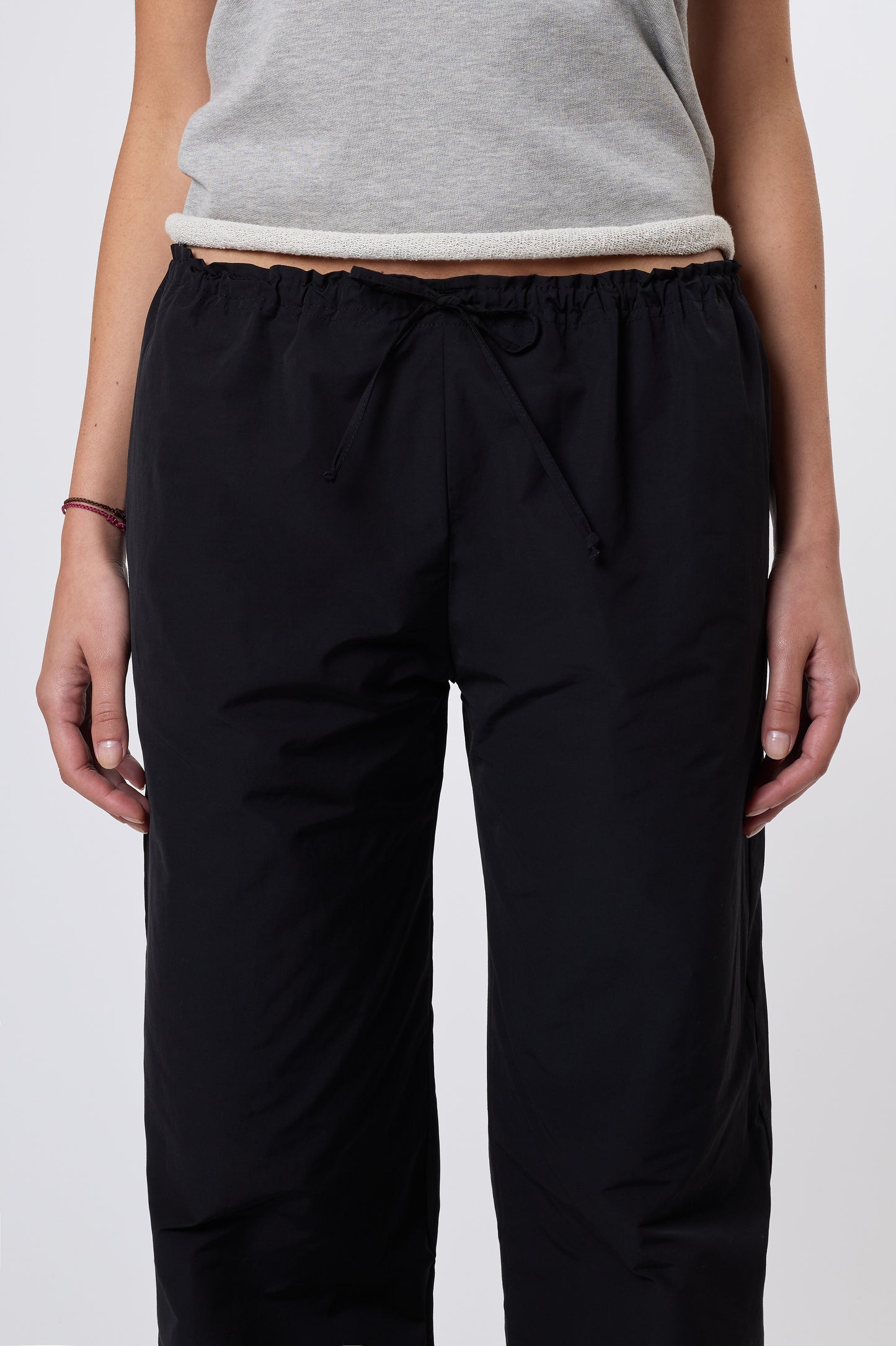 Emile Trousers in Black Nylon