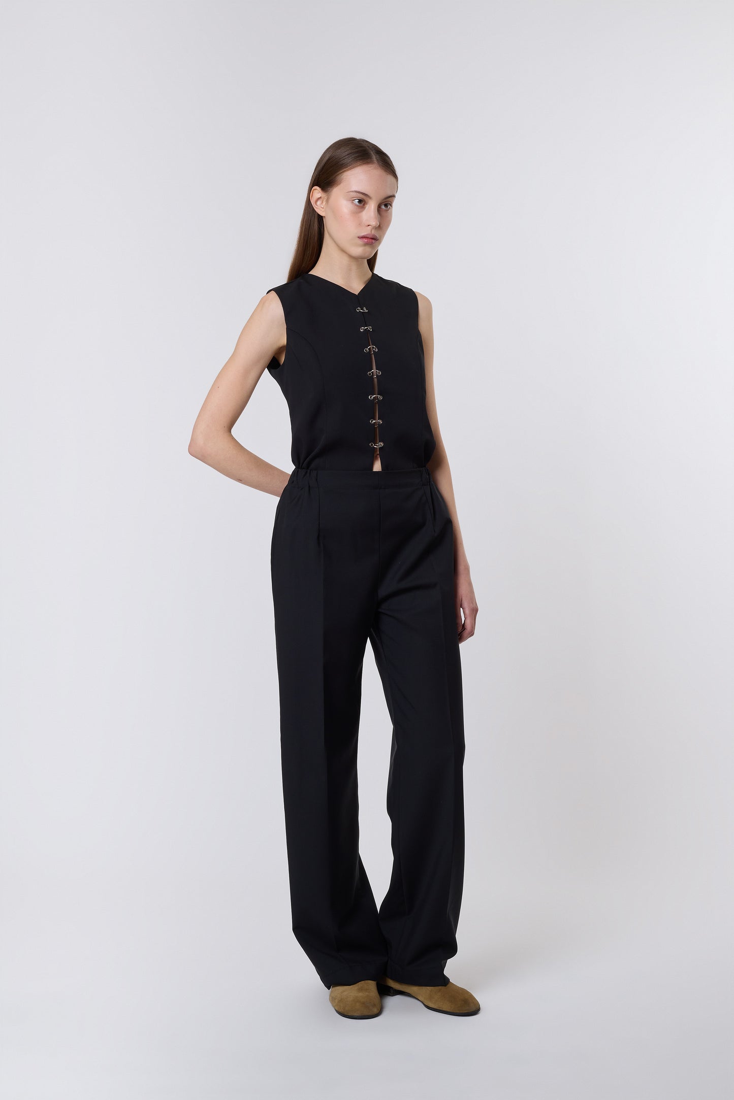 Emile Trousers in Black Wool