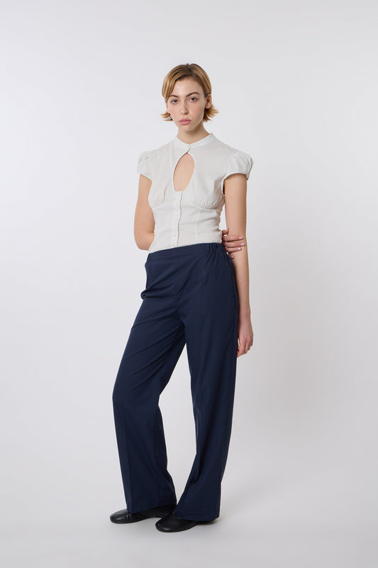 Emile Trousers in Blue Cotton - Archive