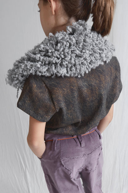 Petra Collar in Grey Wool