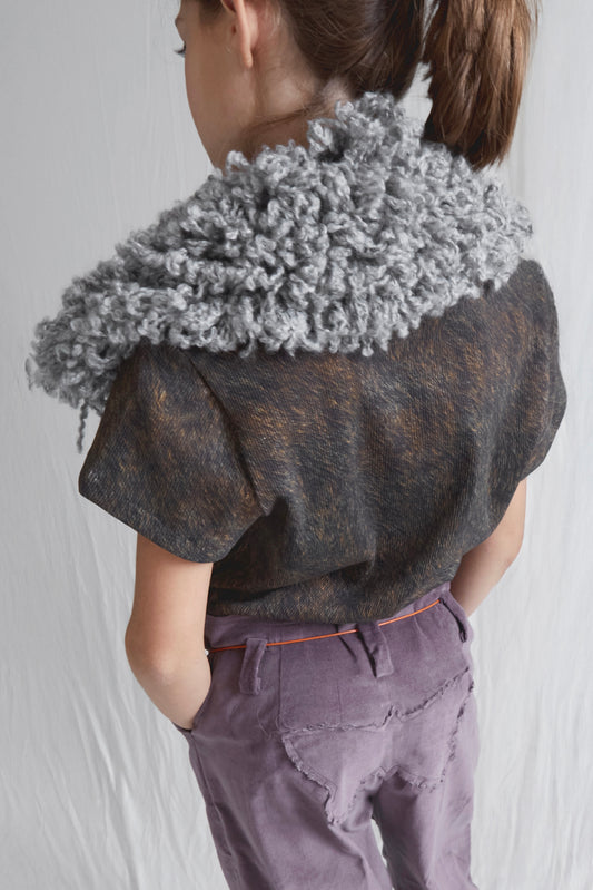 Petra Collar in Grey Wool