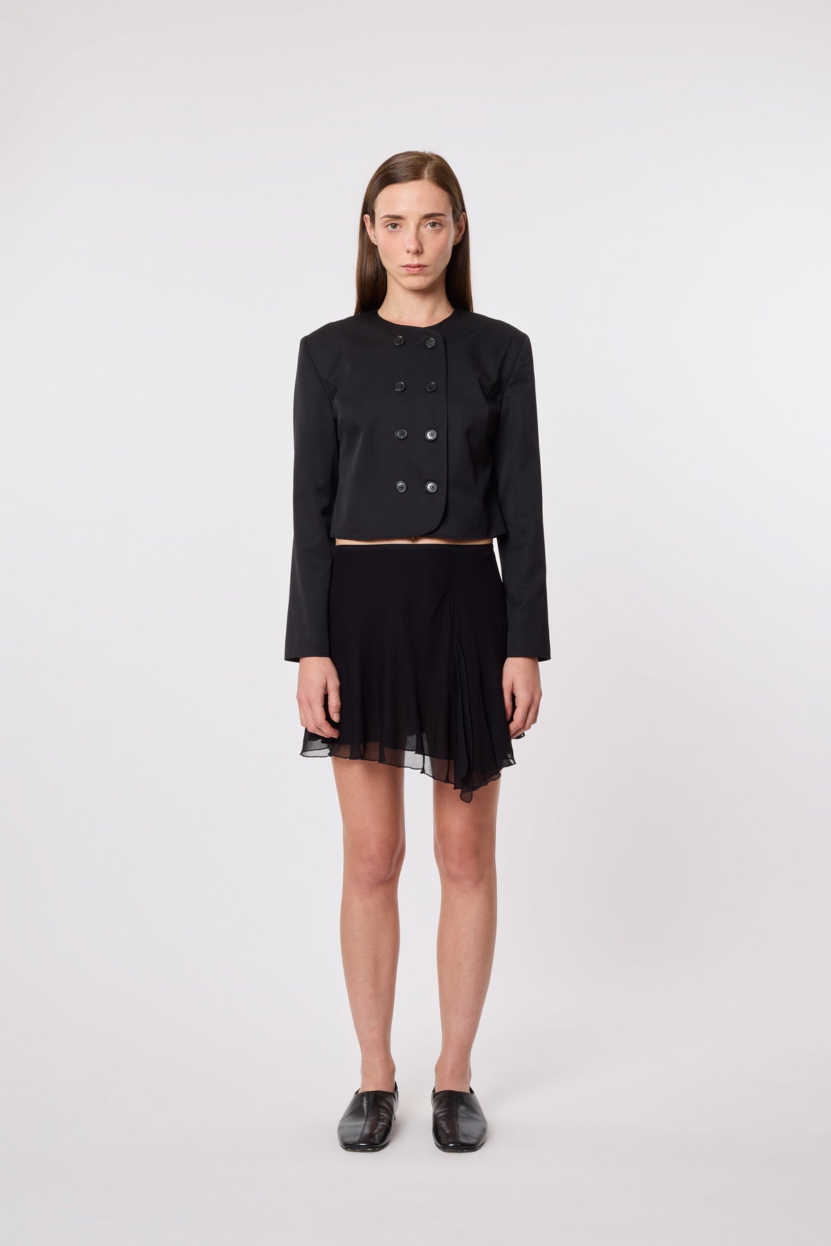 Sasha Skirt in Black Crepe