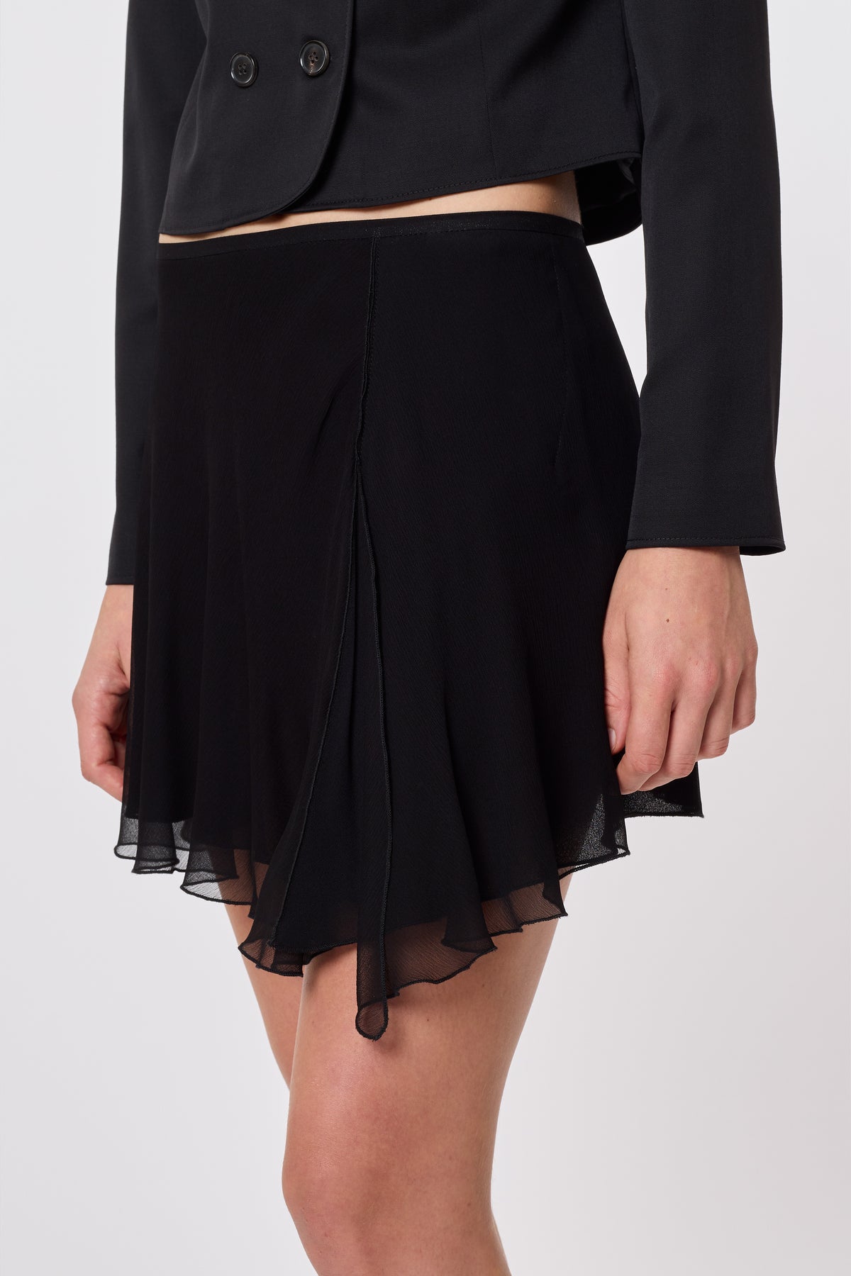 Sasha Skirt in Black Crepe
