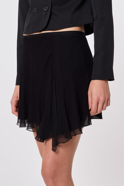 Sasha Skirt in Black Crepe