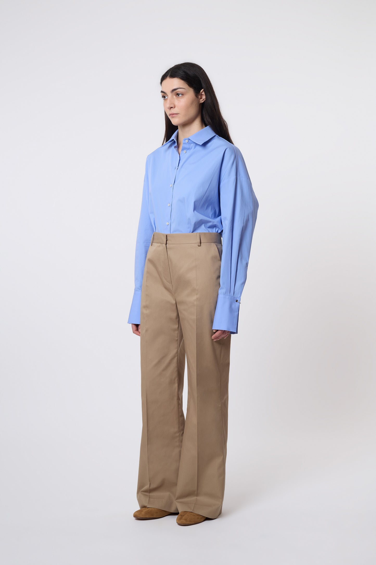 Gaspard Trousers in Beige Cotton