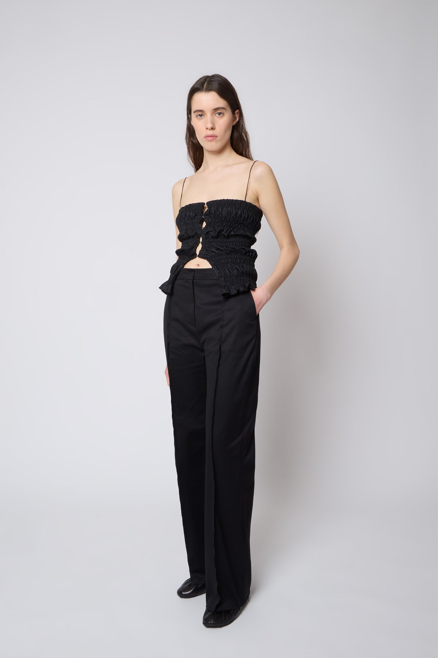 Gaspard Trousers in Black Cotton