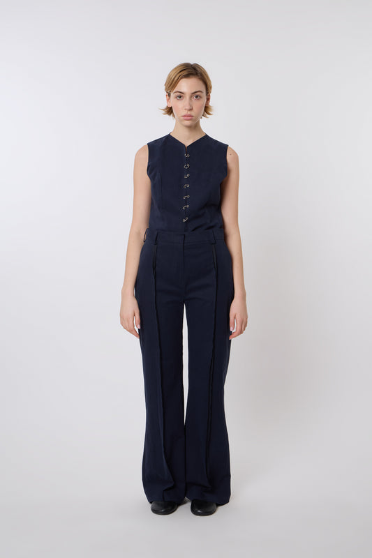 Gaspard Trousers in Blue Cotton