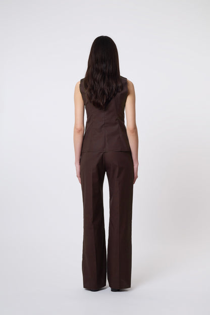 Gaspard Trousers in Brown Cotton