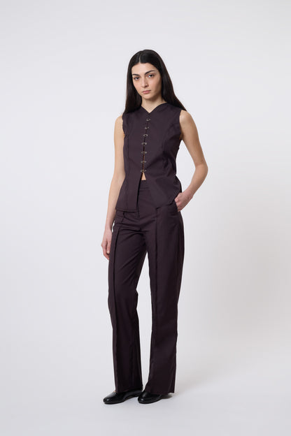 Gaspard Trousers in Brown Cotton