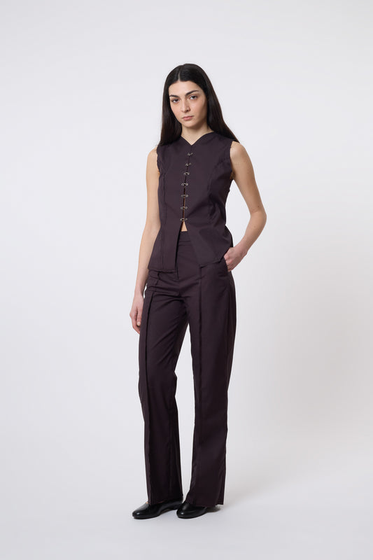 Gaspard Trousers in Brown Cotton