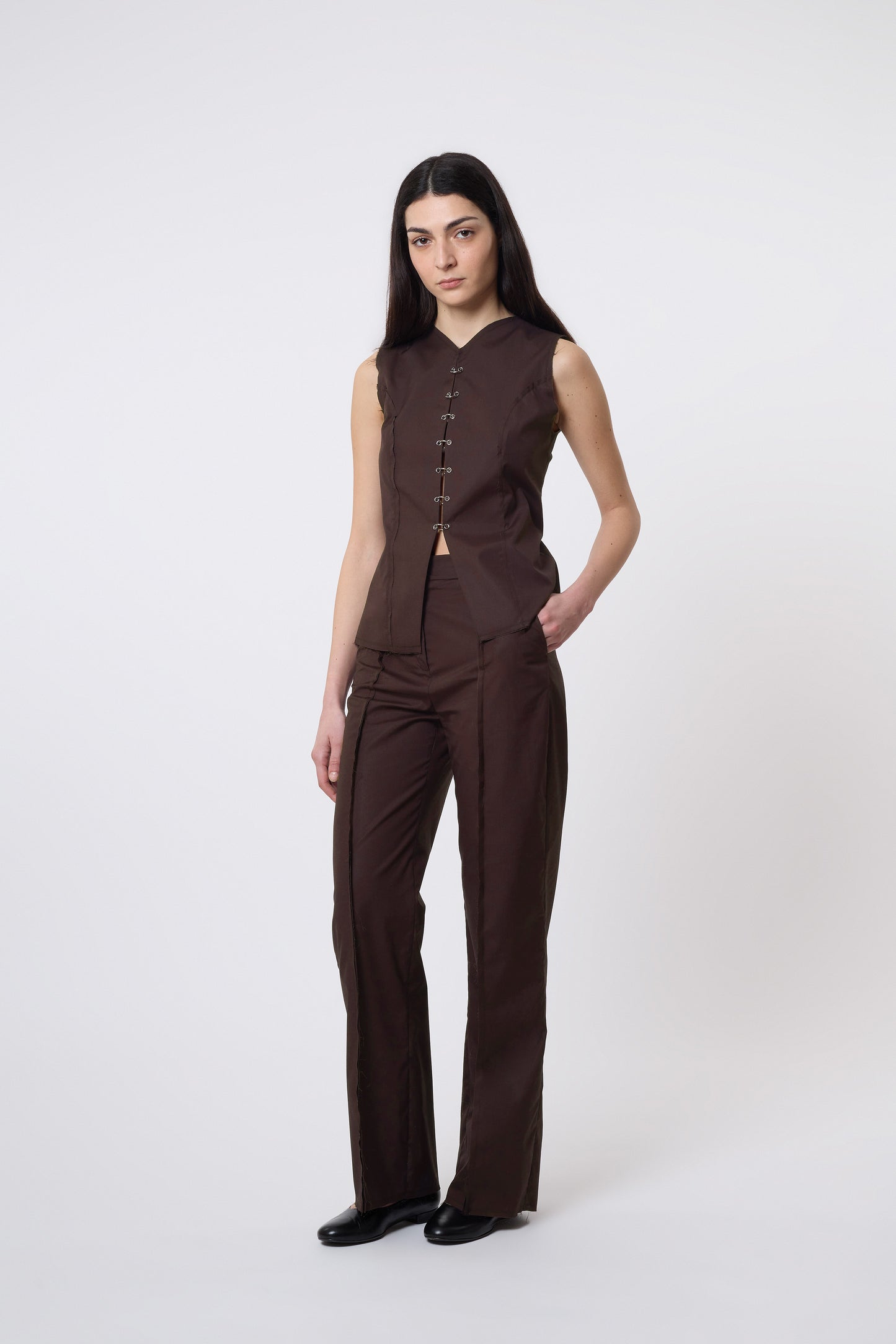 Gaspard Trousers in Brown Cotton