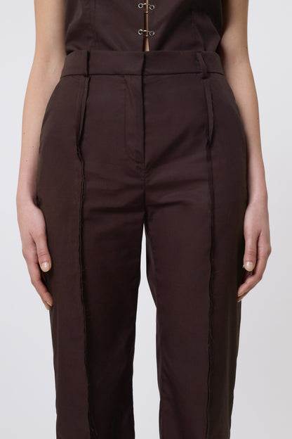 Gaspard Trousers in Brown Cotton