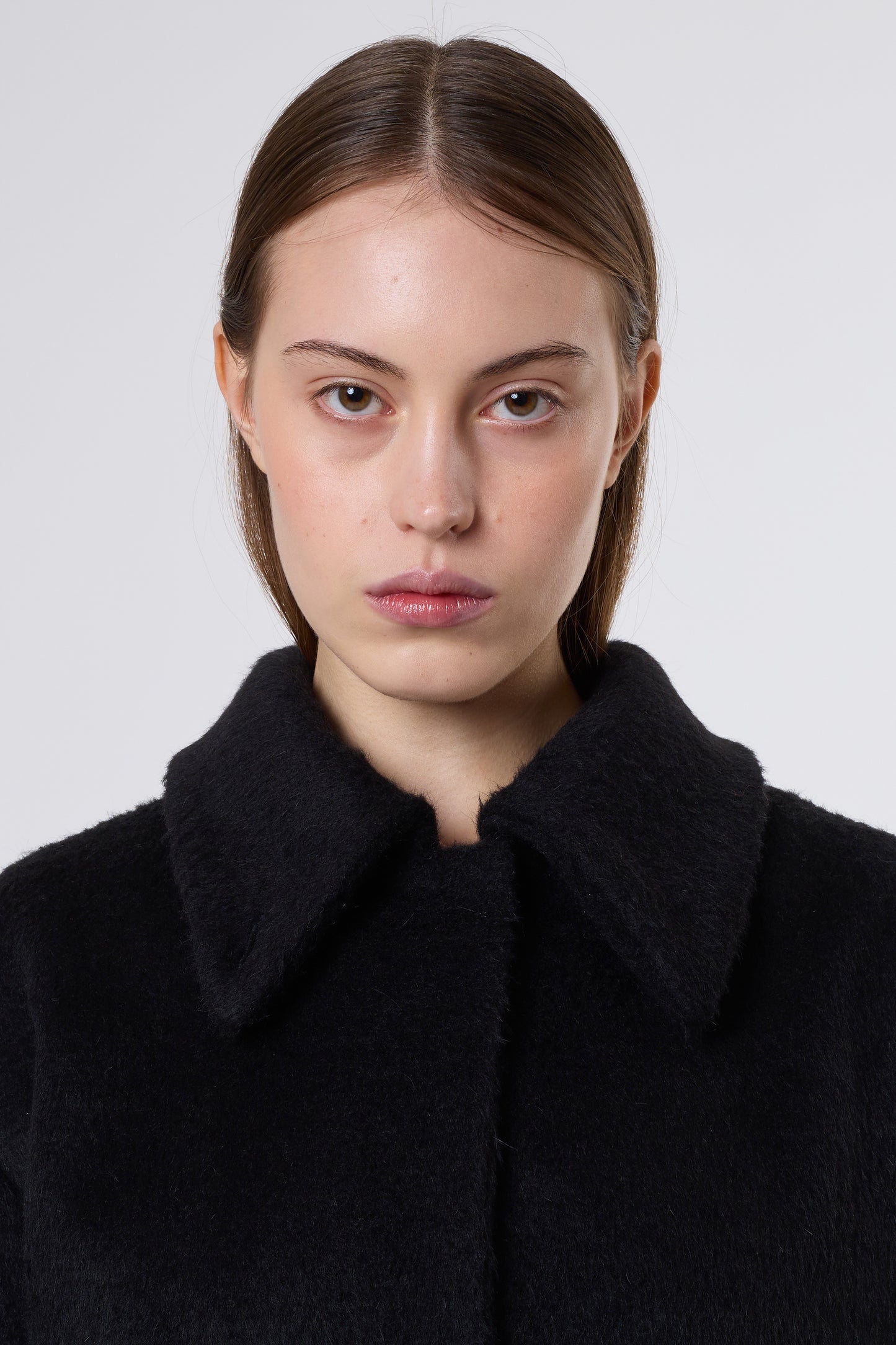 Olga Jacket in Black Brushed Wool