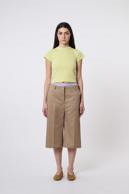 Hugi Bermuda in Beige Cotton