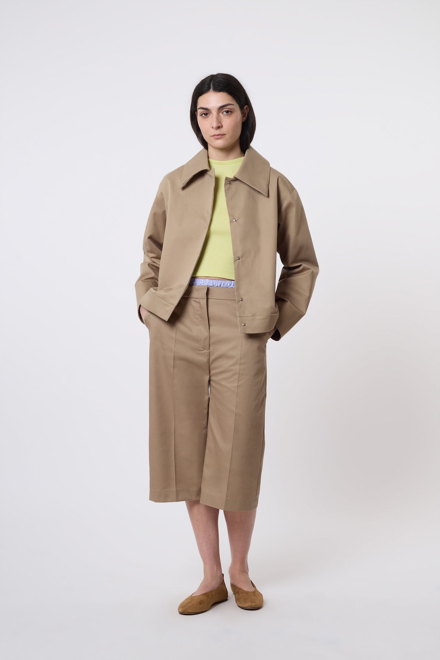 Hugi Bermuda in Beige Cotton