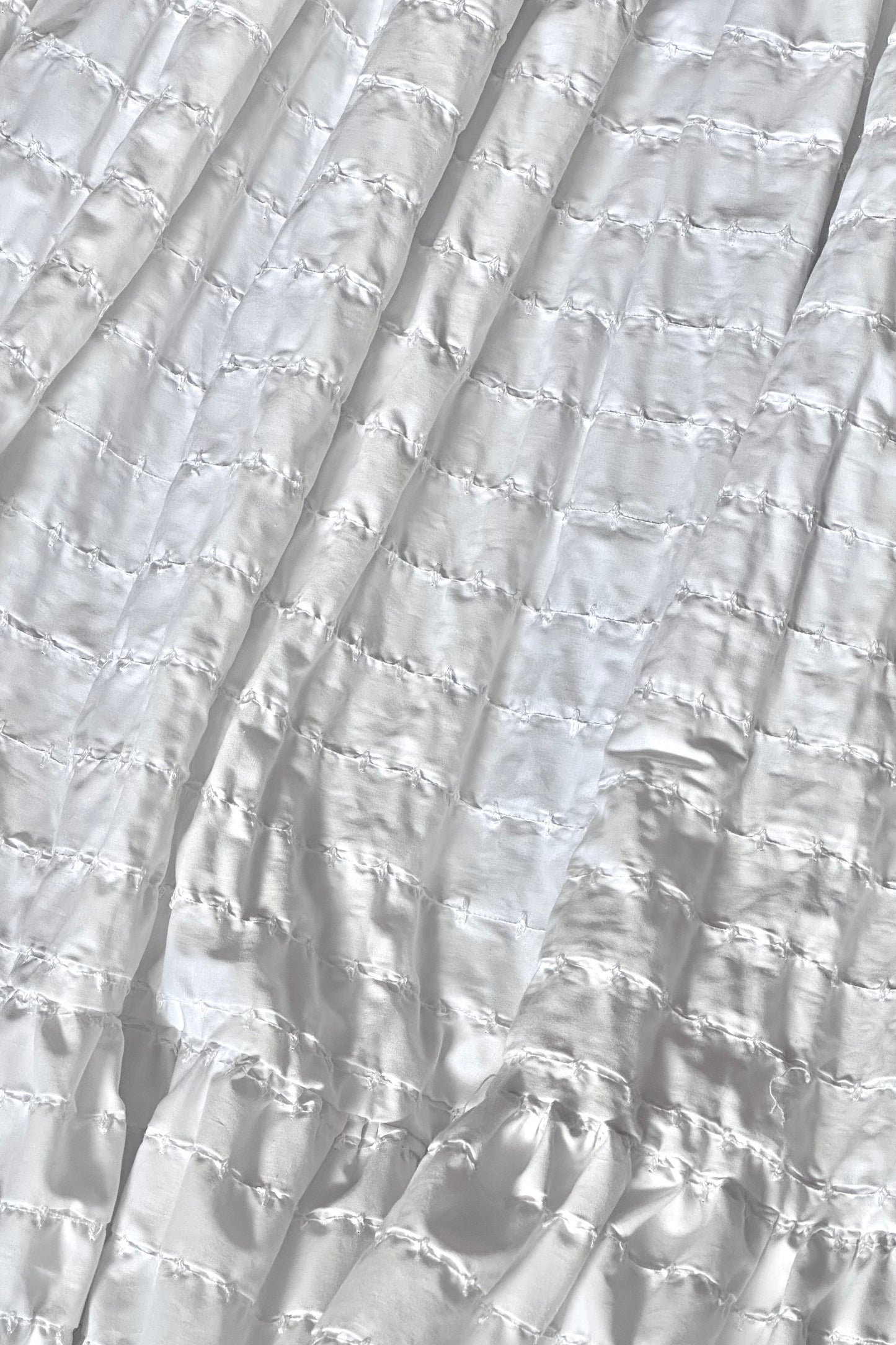 Margot Skirt in Ruched White Cotton