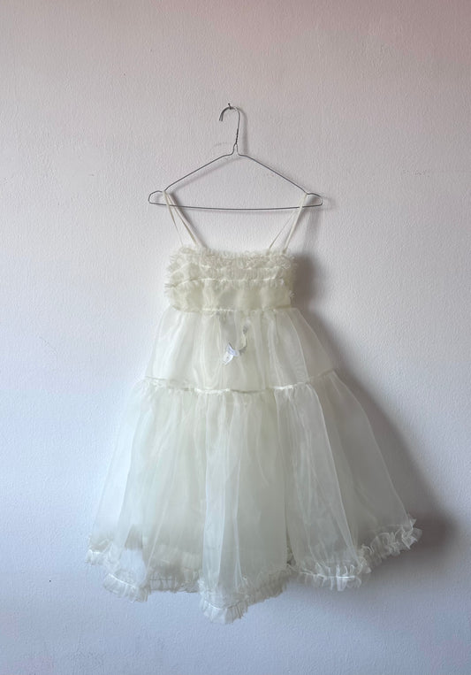 Eloise Dress in Cream Ruched Organza