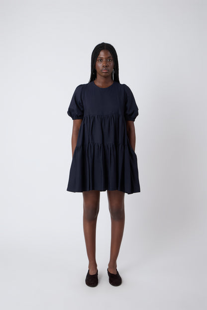 Isabelle Dress in Blue Wool - Archive