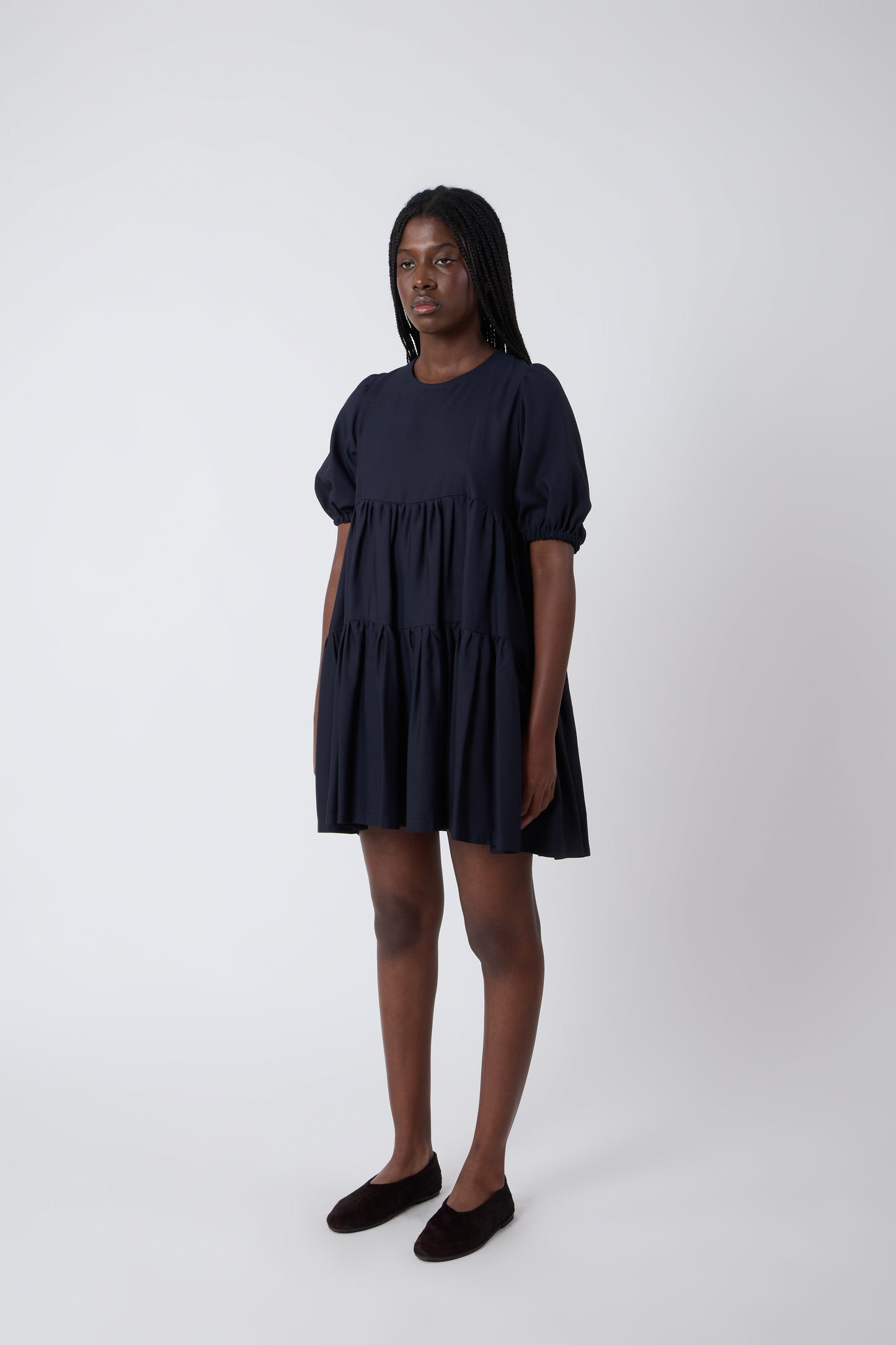 Isabelle Dress in Blue Wool - Archive