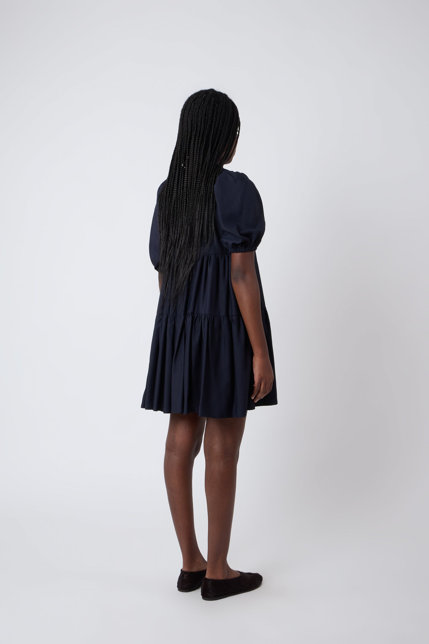 Isabelle Dress in Blue Wool - Archive