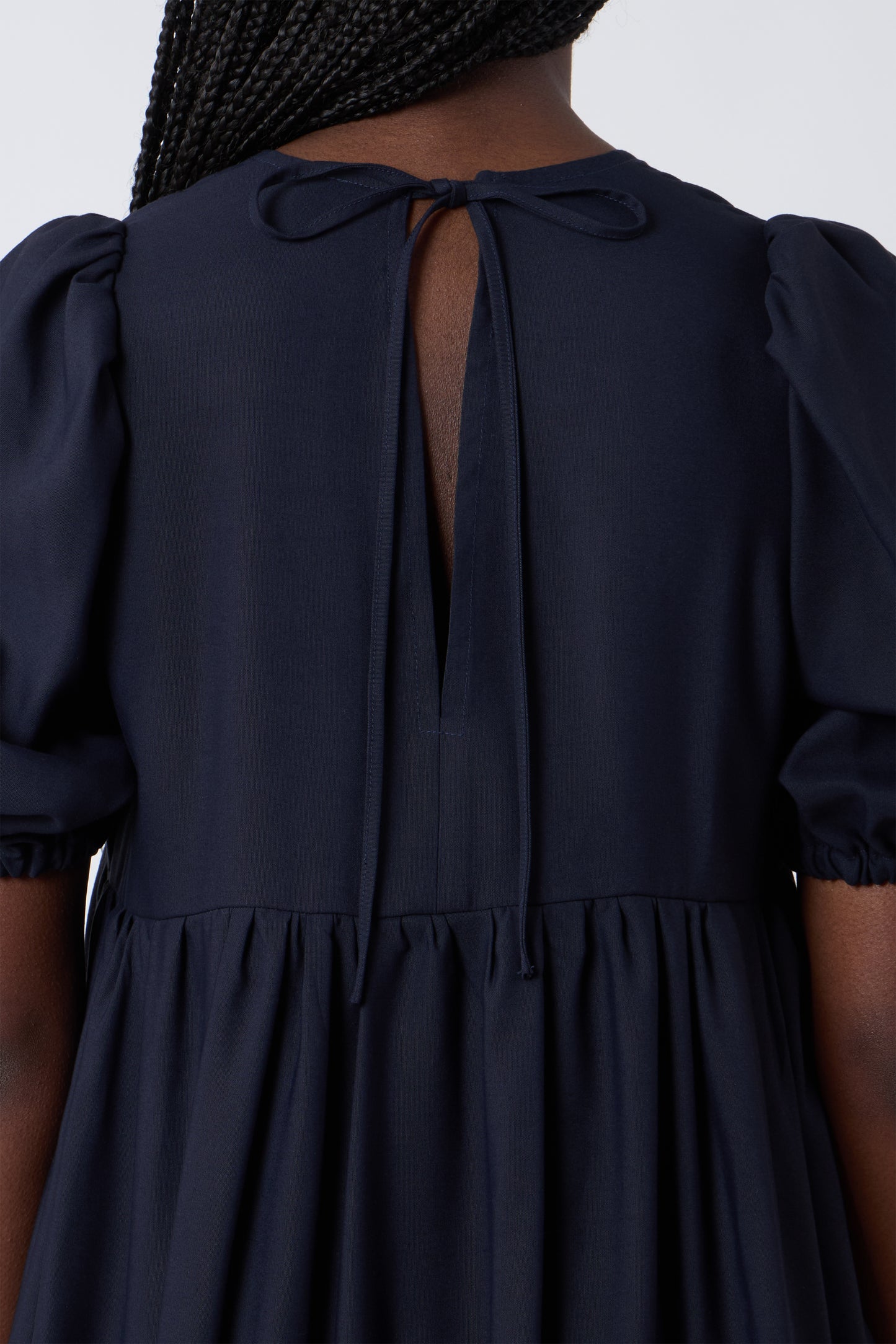 Isabelle Dress in Blue Wool - Archive