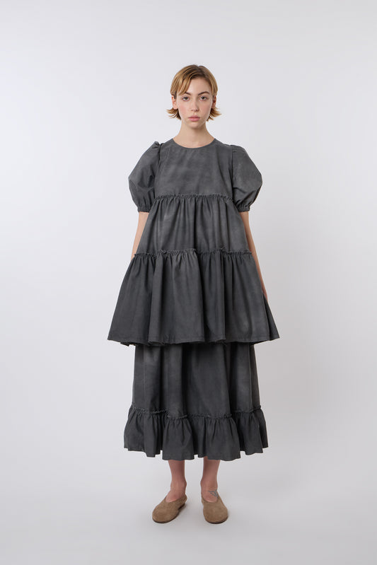 Isabelle Dress in Asfalto Cotton