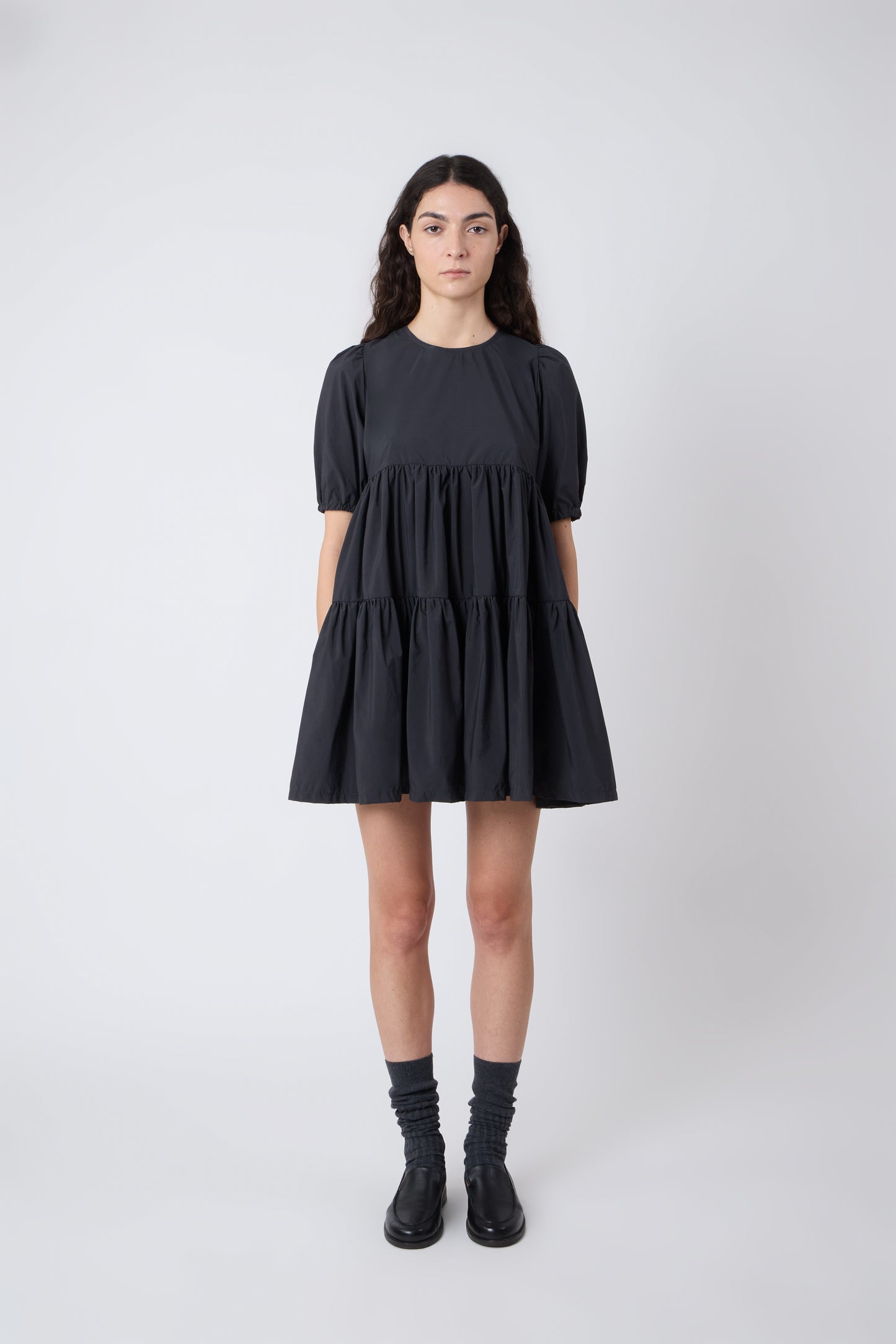 Isabelle Dress in Black Nylon - Archive