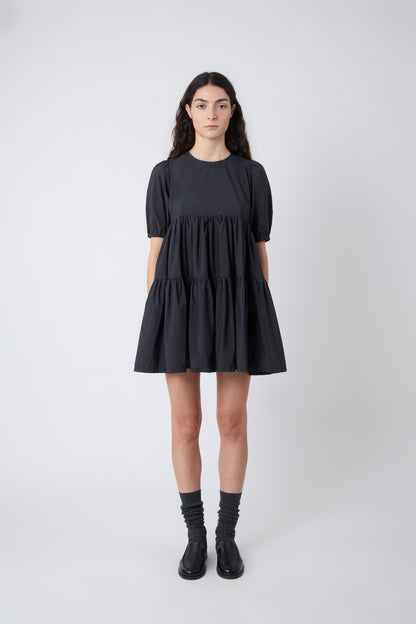 Isabelle Dress in Black Nylon - Archive