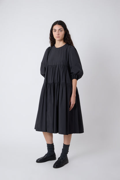 Isabelle Dress in Black Nylon - Archive