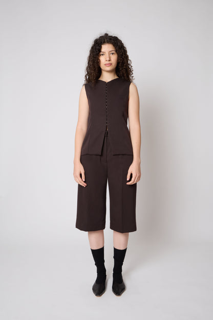 Renè Bermuda in Brown Wool