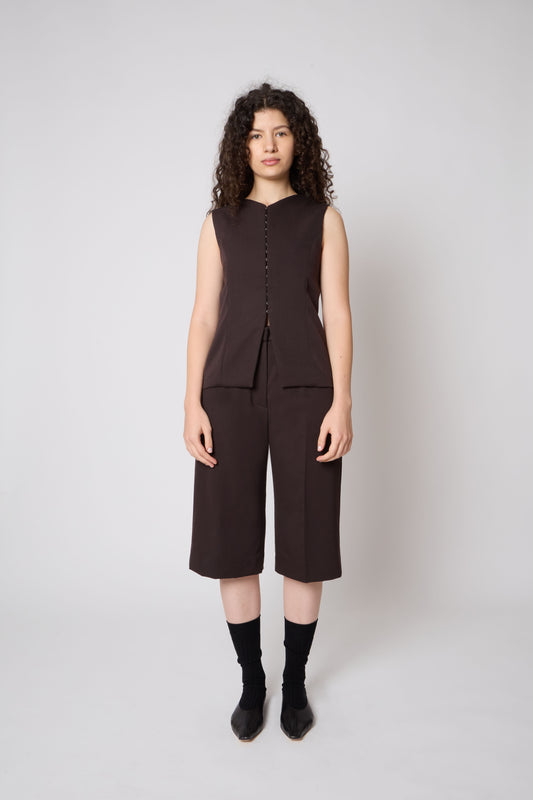 Renè Bermuda in Brown Wool