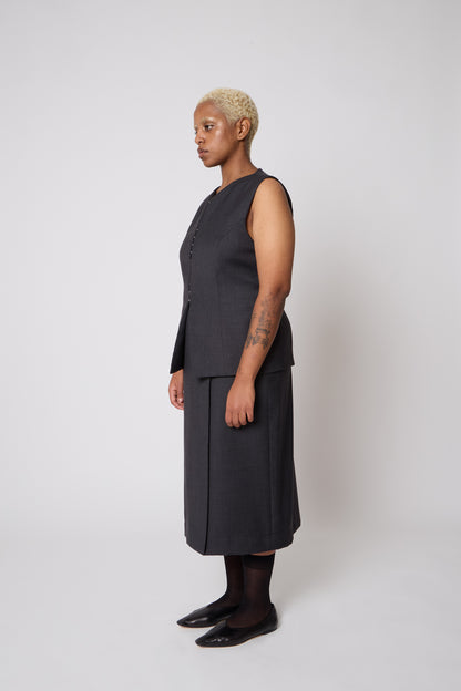 Vivienne Vest in Grey Wool