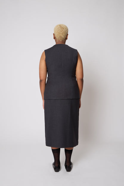 Vivienne Vest in Grey Wool