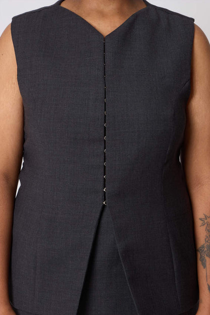 Vivienne Vest in Grey Wool