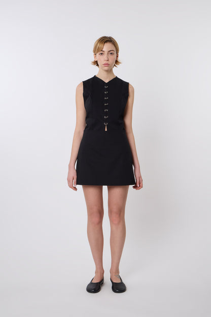 Macondo Vest in Black Cotton