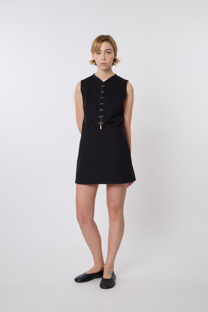 Macondo Vest in Black Cotton
