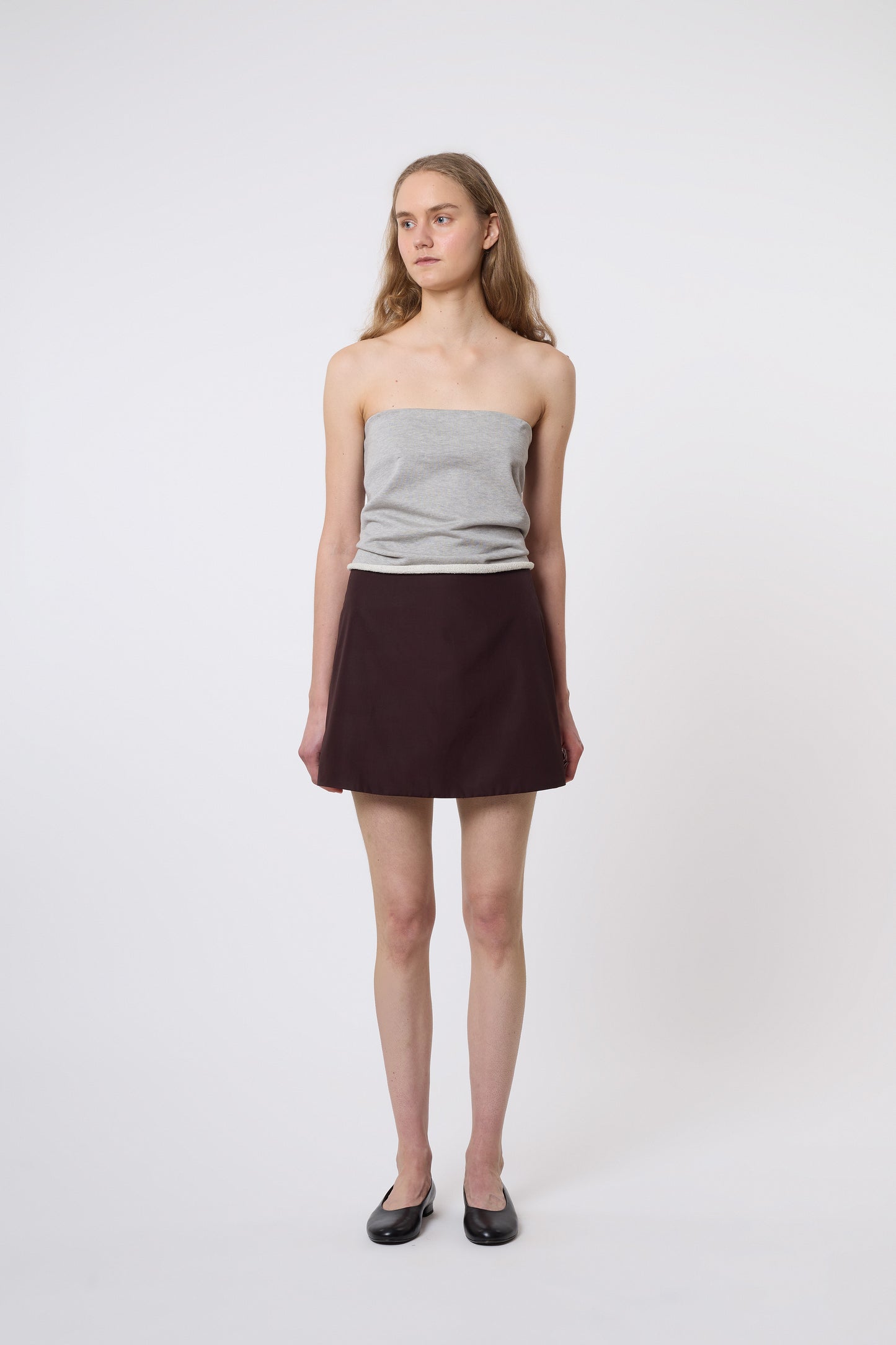 Lea Skirt in Brown Cotton