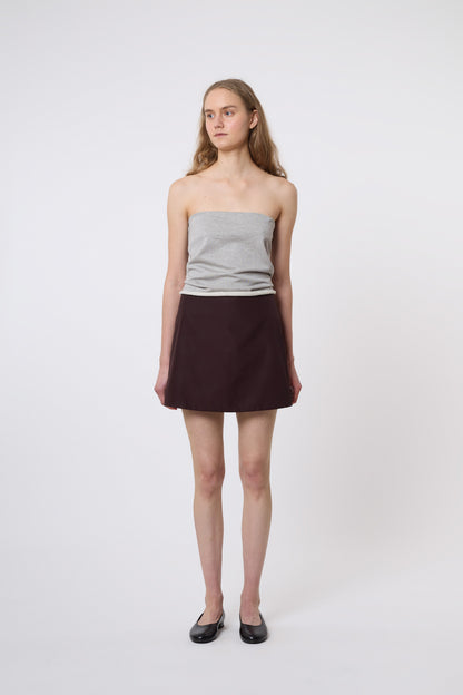 Lea Skirt in Brown Cotton