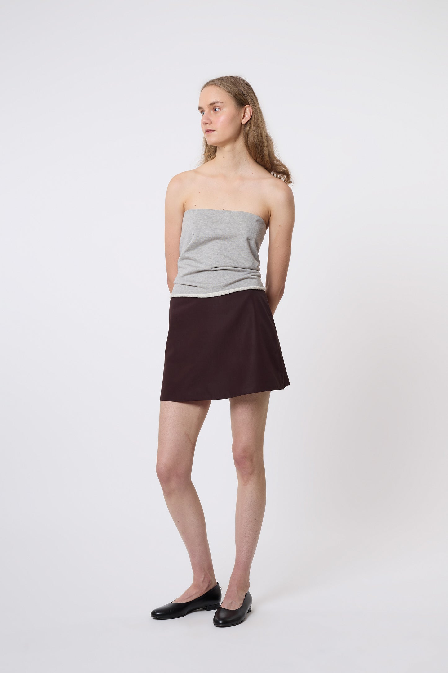 Lea Skirt in Brown Cotton