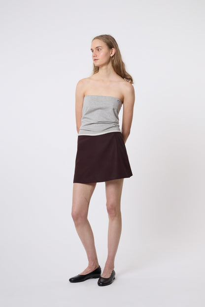 Lea Skirt in Brown Cotton