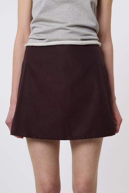 Lea Skirt in Brown Cotton