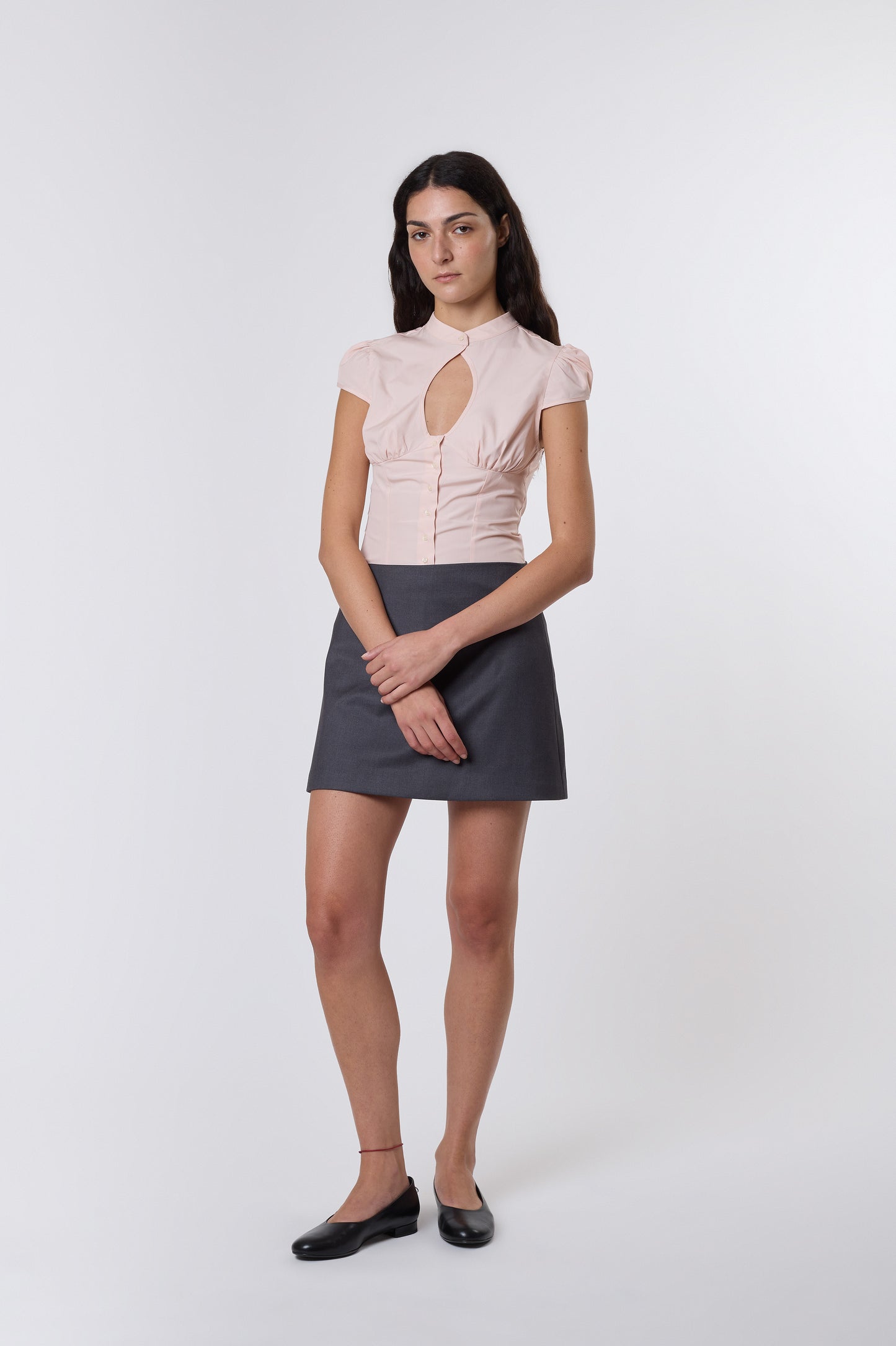 Lea Skirt in Grey Wool