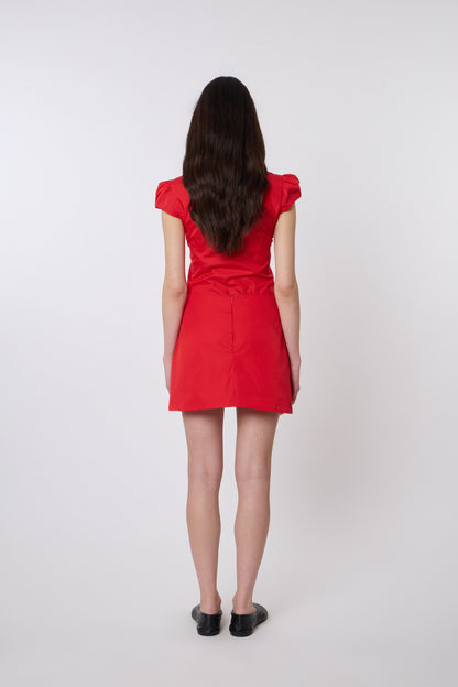 Lea Skirt in Red Cotton