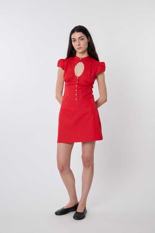 Lea Skirt in Red Cotton